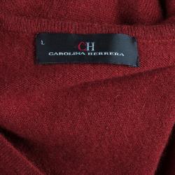 Pre Owned CH Carolina Herrera Men's Red Cashmere Pullover l