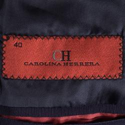 Pre Owned CH Carolina Herrera Navy Blue Corduroy Blazer L