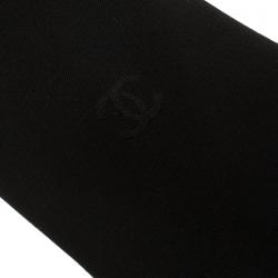Pre Owned Chanel Black Logo Detail Silk Tie