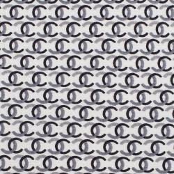 Pre Owned Chanel Monochrome CC Print Silk Tie