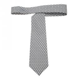 Pre Owned Chanel Monochrome CC Print Silk Tie