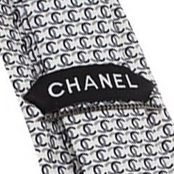 chanel cc monochrome tie silk never