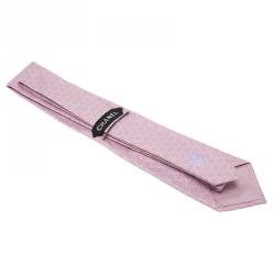 Chanel Purple CC Logo Silk Tie