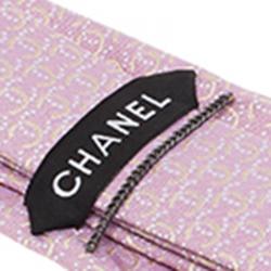 Chanel Purple CC Logo Silk Tie