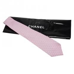 Chanel Purple CC Logo Silk Tie