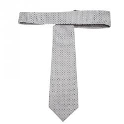 Chanel CC Steel Grey Textured Silk Tie