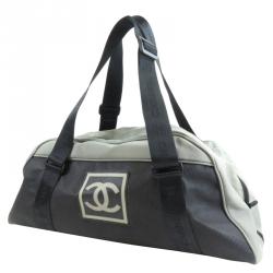 Pre Owned Chanel Bi Color Sport Nylon and Rubber Duffel Bag
