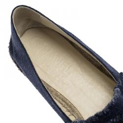 Chanel Black and Blue Canvas CC Espadrilles Size 41