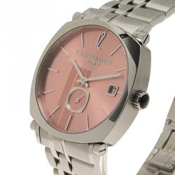 Pre Owned Chaumet Pink Stainless Steel Dandy Men's Wristwatch 35MM