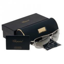 Pre Owned Chopard Silver and Black SCH905 Sunglasses