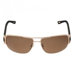 Pre Owned Chopard Gold and Brown SCH905 Sunglasses