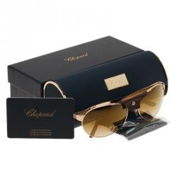 Pre Owned Chopard Brown and Gold SCH974 Aviators