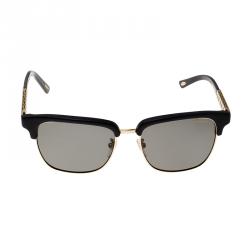 Chopard Matt Black & Gold Finish SCHB30 Polarized Sunglasses