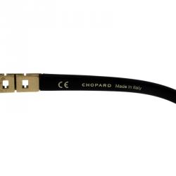Chopard Matt Black & Gold Finish SCHB30 Polarized Sunglasses