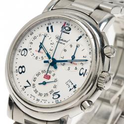 Pre Owned Chopard White Stainless Steel Mille Miglia Men's Wristwatch 38MM