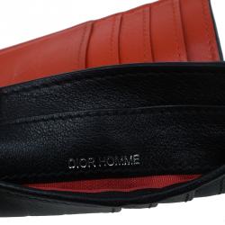 Pre Owned Dior Homme Two Tone Leather Card Holder