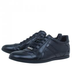 Pre Owned Dior Homme Black Leather Sneakers Size 42