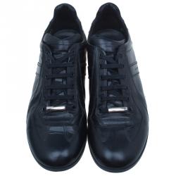 Pre Owned Dior Homme Black Leather Sneakers Size 42