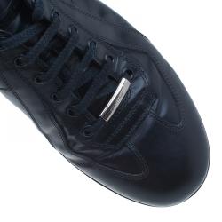 Pre Owned Dior Homme Black Leather Sneakers Size 42