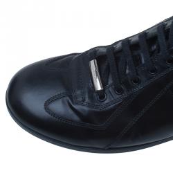 Pre Owned Dior Homme Black Leather Sneakers Size 42