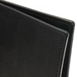 Pre Owned Dior Homme Black Logo Jacquard Leather Passport Cover
