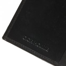 Dior Homme Black Logo Jacquard Leather Passport Cover
