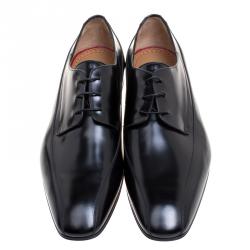مملوكة مسبقًا حذاء ديربي كريستيان لوبوتان أورليناس جلد أسود برباط مقاس 43