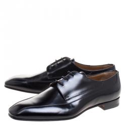 مملوكة مسبقًا حذاء ديربي كريستيان لوبوتان أورليناس جلد أسود برباط مقاس 43