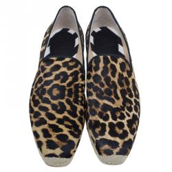 Christian Louboutin Leopard Print Pony Hair Espadrilles Size 42