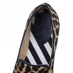 Christian Louboutin Leopard Print Pony Hair Espadrilles Size 42