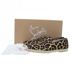 Christian Louboutin Leopard Print Pony Hair Espadrilles Size 42
