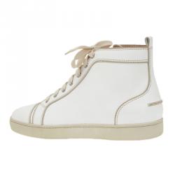 Pre Owned حذاء رياضي خفيف كريستيان لوبوتان لويز جلد أبيض مقاس 41