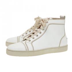 Pre Owned حذاء رياضي خفيف كريستيان لوبوتان لويز جلد أبيض مقاس 41