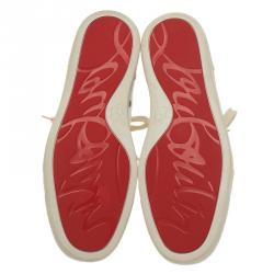 Pre Owned حذاء رياضي خفيف كريستيان لوبوتان لويز جلد أبيض مقاس 41