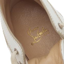 Pre Owned حذاء رياضي خفيف كريستيان لوبوتان لويز جلد أبيض مقاس 41