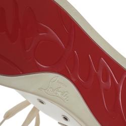 Pre Owned حذاء رياضي خفيف كريستيان لوبوتان لويز جلد أبيض مقاس 41