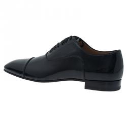 Pre Owned حذاء أوكسفورد فلات كريستيان لوبوتان غريغو جلد لامع أسود مقاس 41