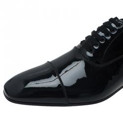 Pre Owned حذاء أوكسفورد فلات كريستيان لوبوتان غريغو جلد لامع أسود مقاس 41