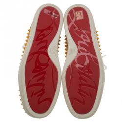 Christian Louboutin Yellow Spike Leather Louis High Top Sneakers Size 43.5