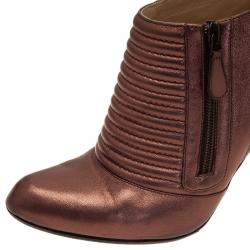 Pre Owned Christian Louboutin Purple Metallic Sigourney Ankle Boots Size 39.5