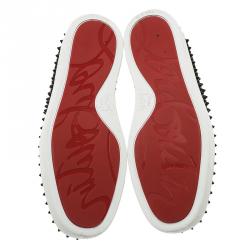 Pre Owned Christian Louboutin Black Suede Pik Boat Skater Sneakers Size 40