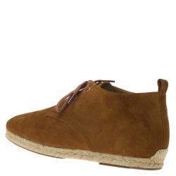 Pre Owned Christian Louboutin Brown Suede Alentejohn Lace Up Espadrille Boots Size 43