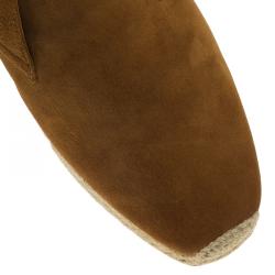 Pre Owned Christian Louboutin Brown Suede Alentejohn Lace Up Espadrille Boots Size 43