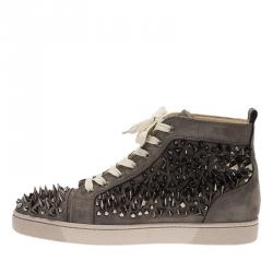 Christian Louboutin Black Suede Level Pik Pik Louis High Top