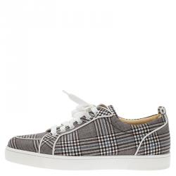 Christian Louboutin Monochrome Canvas Rantulow Sneakers Size 42