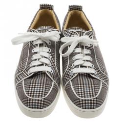 Christian Louboutin Monochrome Canvas Rantulow Sneakers Size 42