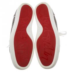 Christian Louboutin Monochrome Canvas Rantulow Sneakers Size 42