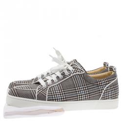 Christian Louboutin Monochrome Canvas Rantulow Sneakers Size 42