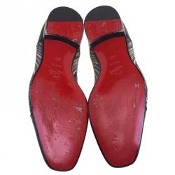 Christian Louboutin Black Leather And Canvas Bruno Orlato Oxfords Size 43.5