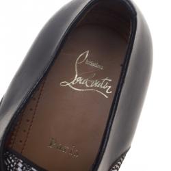 Christian Louboutin Black Leather And Canvas Bruno Orlato Oxfords Size 43.5